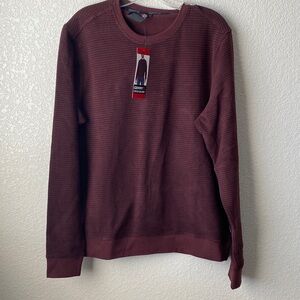 Gerry Men's Gray Crewneck Long Sleeve Pullover Sweatshirt/Red/M